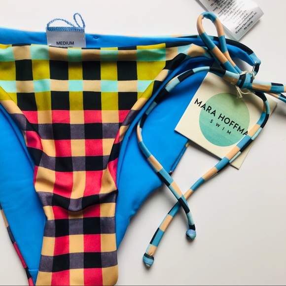 Mara Hoffman Plaid Mustard String Bikini Set - Picture 6 of 8